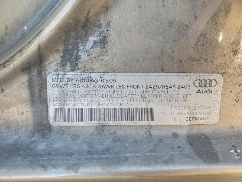 2009 Audi A4 მანქანა იყიდება აუქციონზე, vin: WAUJF78K69N069368, აუქციონის ნომერი: 47701016