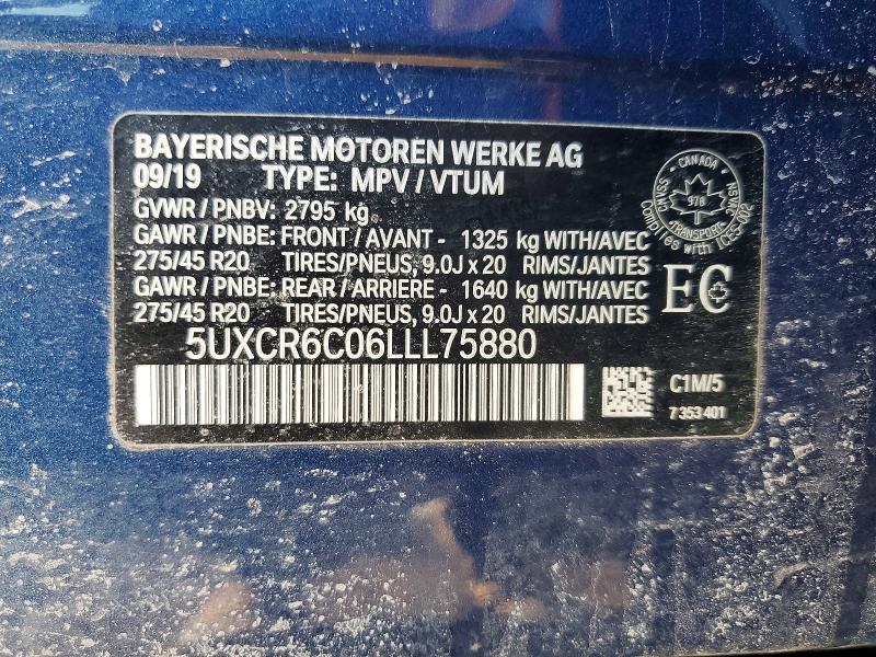 77489665 :رقم المزاد ، 5UXCR6C06LLL75880 vin ، 2020 Bmw X5 مزاد بيع