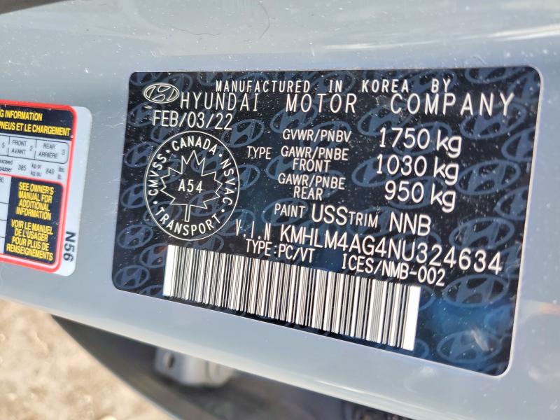 45810316 :رقم المزاد ، KMHLM4AG4NU324634 vin ، 2022 Hyundai Elantra مزاد بيع