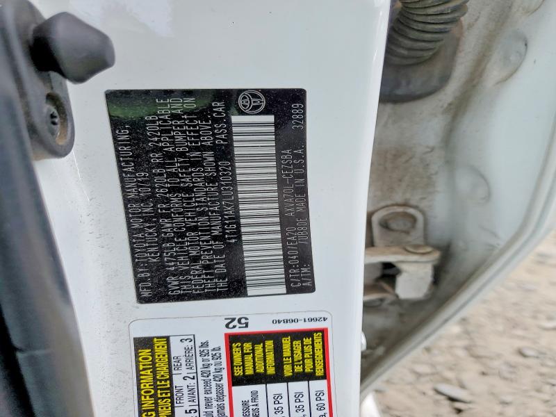 Aukcja sprzedaży 2020 Toyota Camry, vin: 4T1G11AK7LU310320, numer aukcji: 47604386