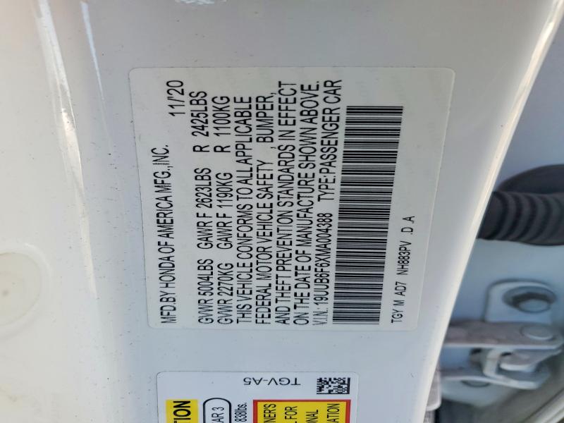 46697856 :رقم المزاد ، 19UUB6F6XMA004388 vin ، 2021 Acura Tlx مزاد بيع