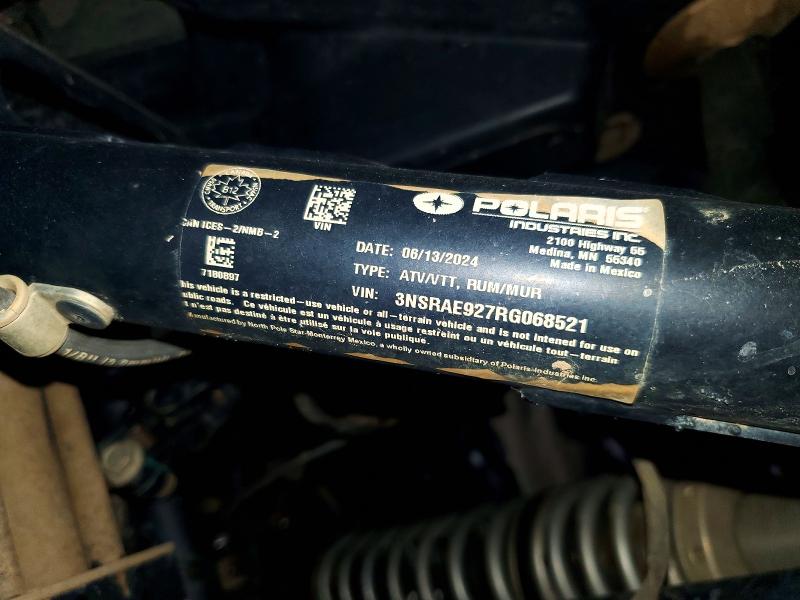 47415916 :رقم المزاد ، 3NSRAE927RG068521 vin ، 2024 Polaris Rzr مزاد بيع
