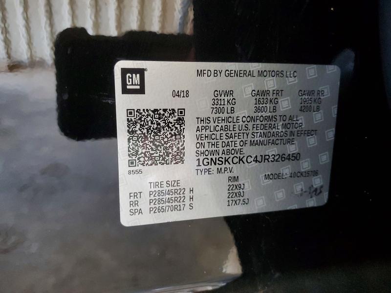 Aukcja sprzedaży 2018 Chevrolet Tahoe, vin: 1GNSKCKC4JR326450, numer aukcji: 79299095
