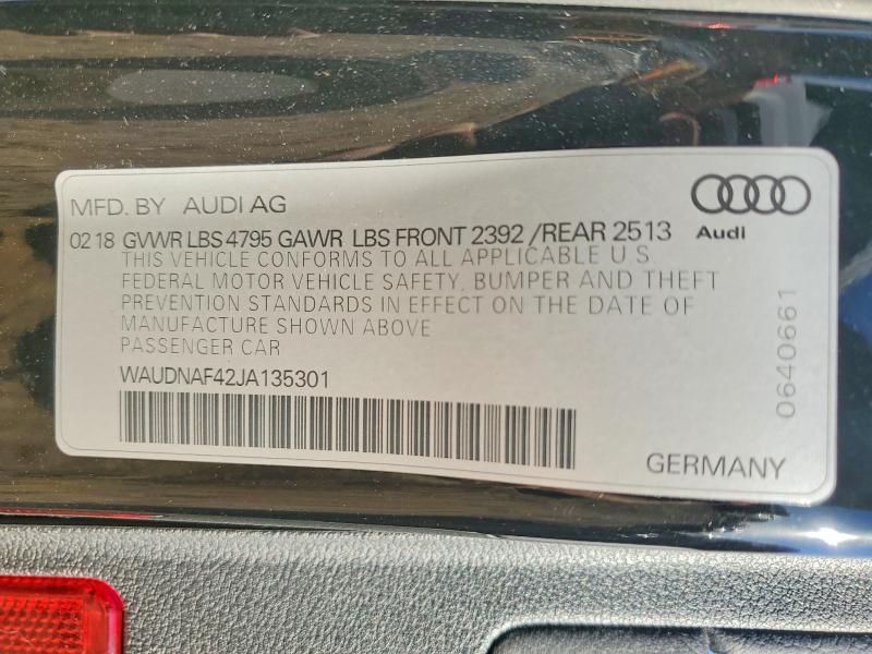 Aukcja sprzedaży 2018 Audi A4, vin: WAUDNAF42JA135301, numer aukcji: 46050986