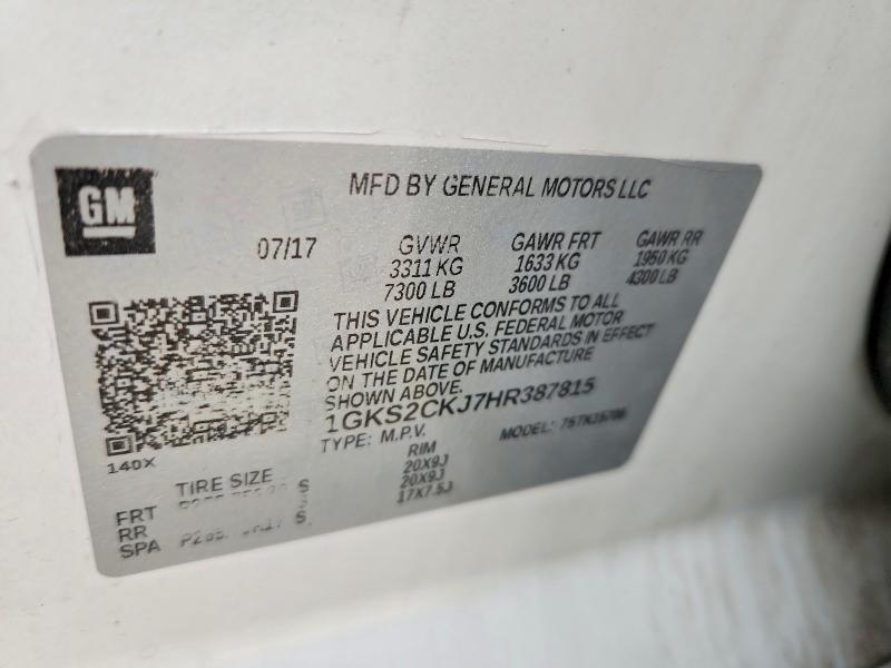 Продаж на аукціоні авто 2017 Gmc Yukon, vin: 1GKS2CKJ7HR387815, номер лоту: 78705385