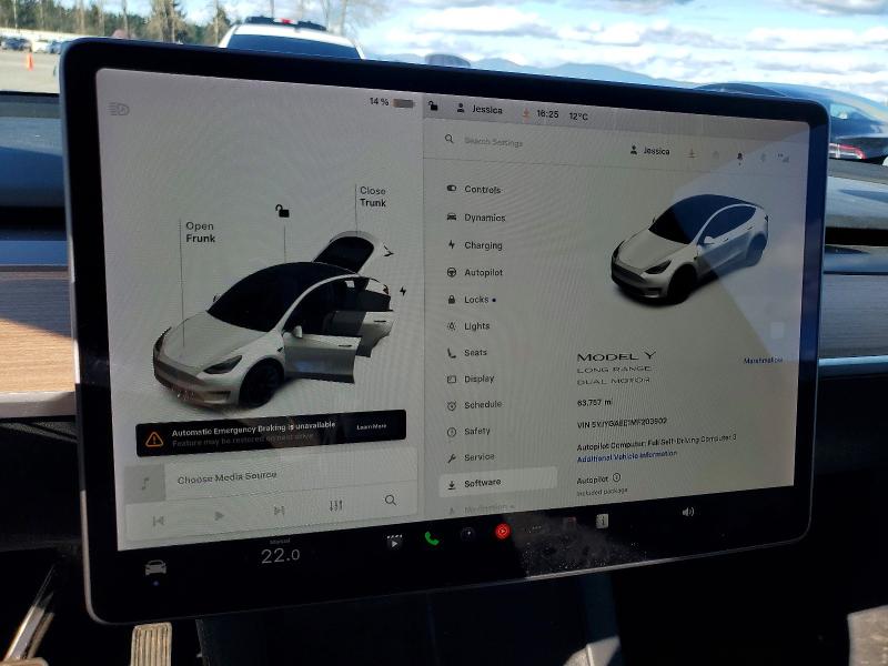 Aukcja sprzedaży 2021 Tesla Model Y, vin: 5YJYGAEE1MF203902, numer aukcji: 46861566