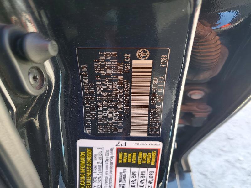 Продажа на аукционе авто 2013 Toyota Camry, vin: 4T1BF1FK7DU252277, номер лота: 47445346