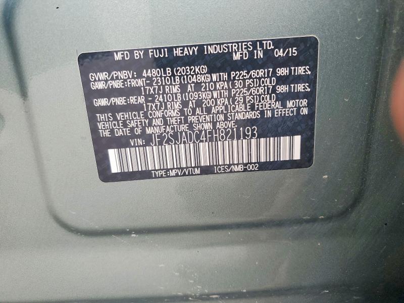 Aukcja sprzedaży 2015 Subaru Forester, vin: JF2SJADC4FH821193, numer aukcji: 47518916