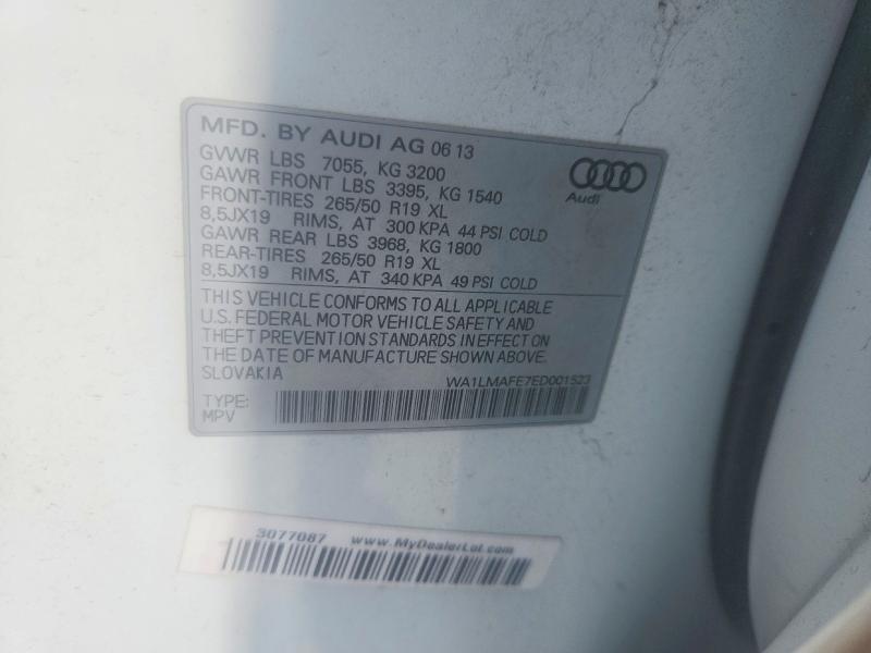 47136436 :رقم المزاد ، WA1LMAFE7ED001523 vin ، 2014 Audi Q7 مزاد بيع