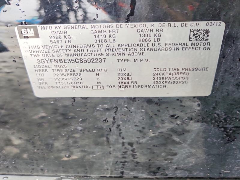 Продаж на аукціоні авто 2012 Cadillac Srx, vin: 3GYFNBE35CS592237, номер лоту: 79784255