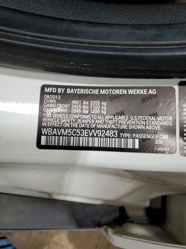 2014 Bmw X1 მანქანა იყიდება აუქციონზე, vin: WBAVM5C53EVV92483, აუქციონის ნომერი: 46369326