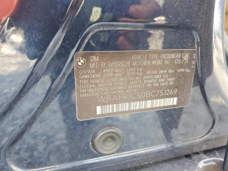 Продажа на аукционе авто 2011 Bmw 528, vin: WBAFR1C50BC751269, номер лота: 79661635