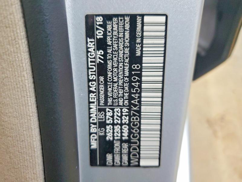 48014126 :رقم المزاد ، WDDUG6GB7KA454918 vin ، 2019 Mercedes-benz S مزاد بيع