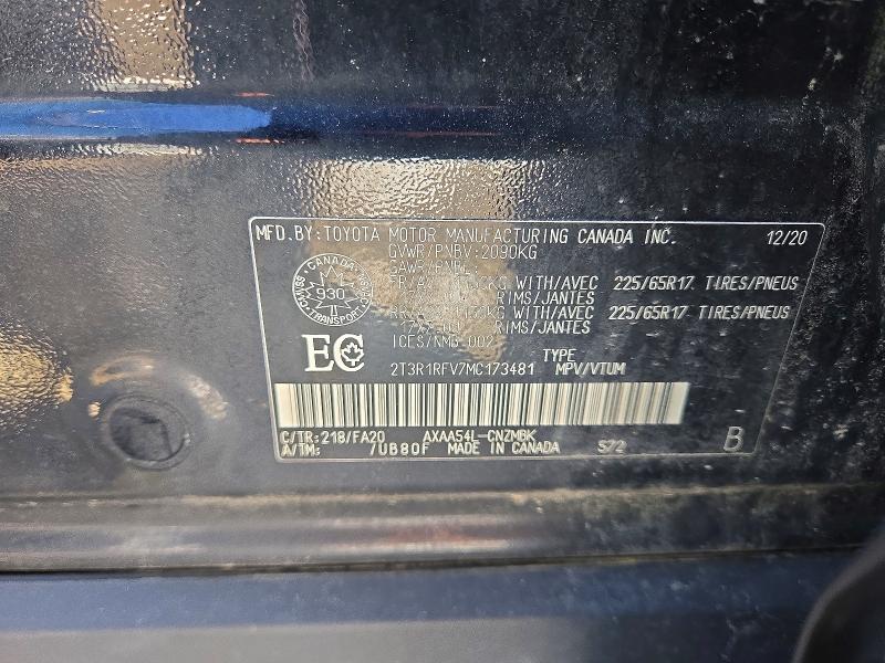 Продаж на аукціоні авто 2021 Toyota Rav4, vin: 2T3R1RFV7MC173481, номер лоту: 79379965