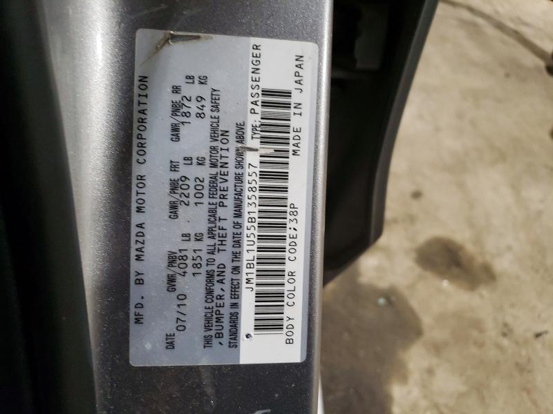 47282926 :رقم المزاد ، JM1BL1U55B1358557 vin ، 2011 Mazda 3 مزاد بيع