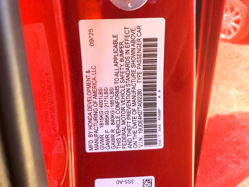 Aukcja sprzedaży 2026 Acura Integra, vin: 19UDE4H27TA002280, numer aukcji: 45530876