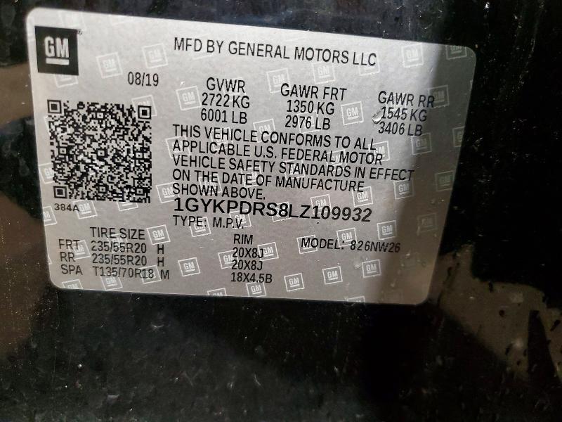 2020 Cadillac Xt6 მანქანა იყიდება აუქციონზე, vin: 1GYKPDRS8LZ109932, აუქციონის ნომერი: 48107986