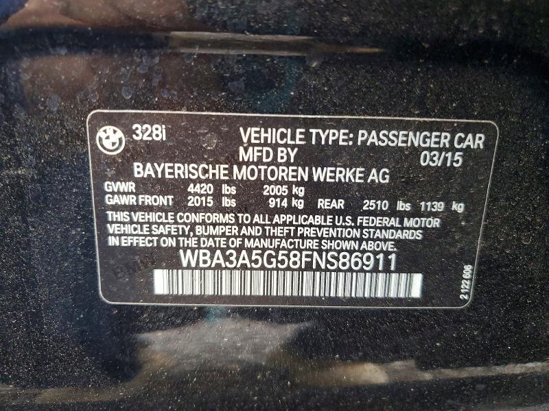 Продаж на аукціоні авто 2015 Bmw 328, vin: WBA3A5G58FNS86911, номер лоту: 41664176