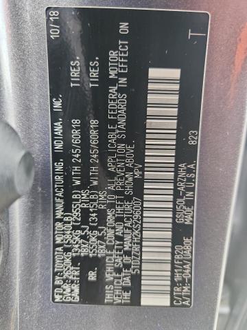 48172166 :رقم المزاد ، 5TDZZRFH2KS296007 vin ، 2019 Toyota Highlander مزاد بيع
