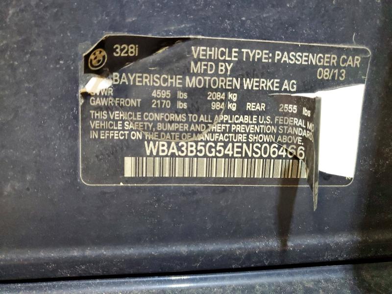 2014 Bmw 328 მანქანა იყიდება აუქციონზე, vin: WBA3B5G54ENS06466, აუქციონის ნომერი: 46005136