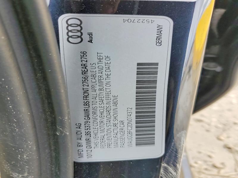 Aukcja sprzedaży 2013 Audi A6, vin: WAUGGBFC2DN074372, numer aukcji: 45846746