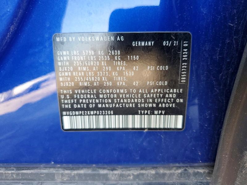 Aukcja sprzedaży 2021 Volkswagen Id.4, vin: WVGDMPE2XMP023206, numer aukcji: 79527135