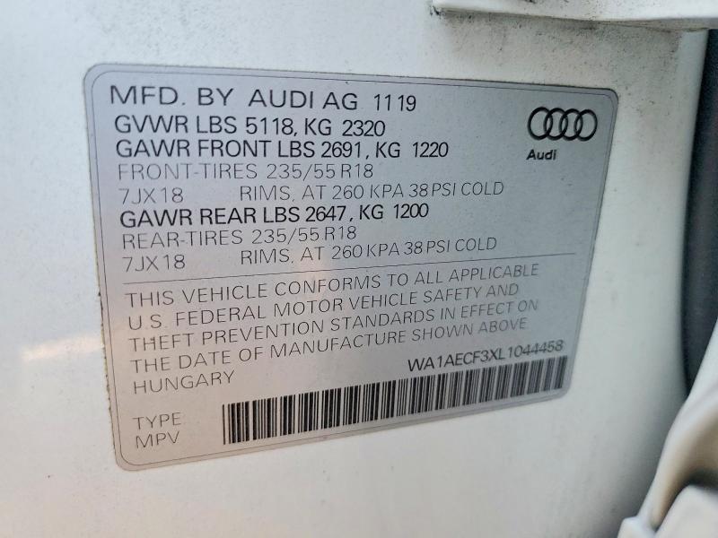 Aukcja sprzedaży 2020 Audi Q3, vin: WA1AECF3XL1044458, numer aukcji: 46961176