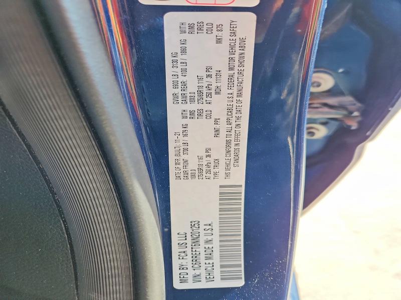 Продаж на аукціоні авто 2022 Ram 1500, vin: 1C6RREFT6NN201253, номер лоту: 45605216