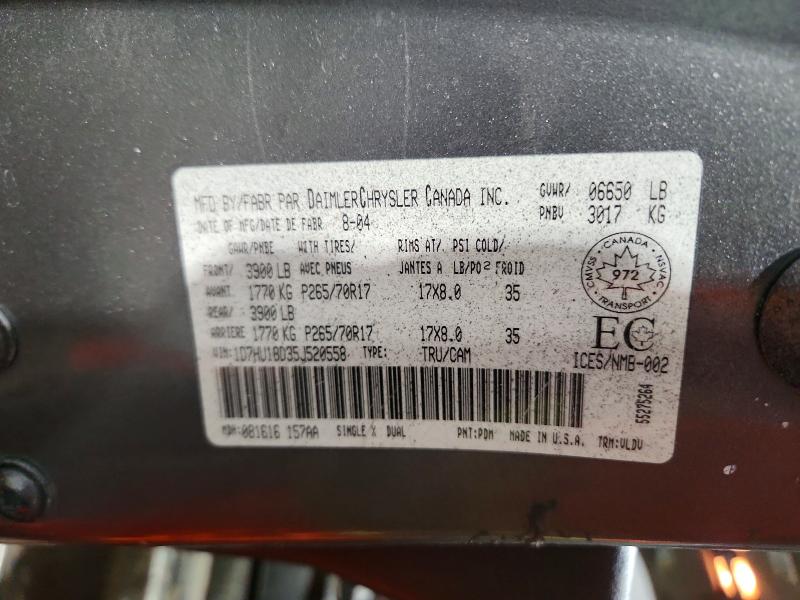 79949775 :رقم المزاد ، 1D7HU18D35J520558 vin ، 2005 Dodge Ram 1500 مزاد بيع