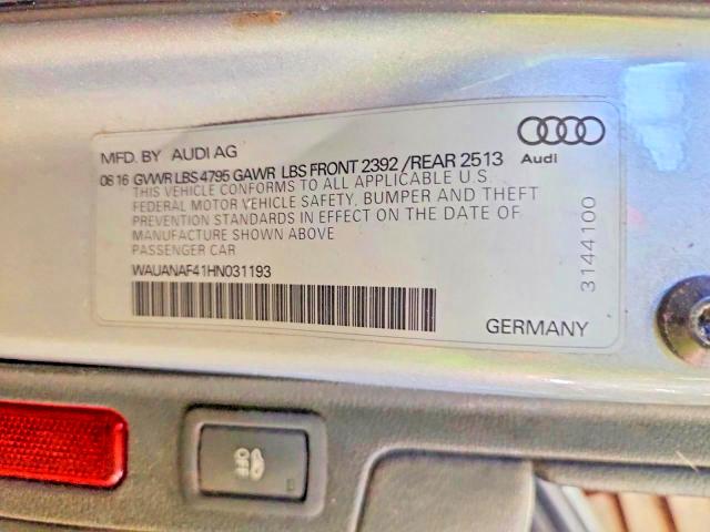 Aukcja sprzedaży 2017 Audi A4, vin: WAUANAF41HN031193, numer aukcji: 48489016