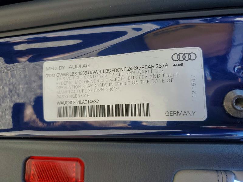 Aukcja sprzedaży 2020 Audi A5, vin: WAUCNCF54LA014532, numer aukcji: 79828955