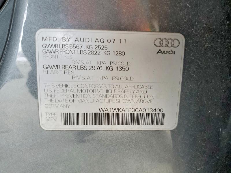 46742096 :رقم المزاد ، WA1WKAFP3CA013400 vin ، 2012 Audi Q5 مزاد بيع