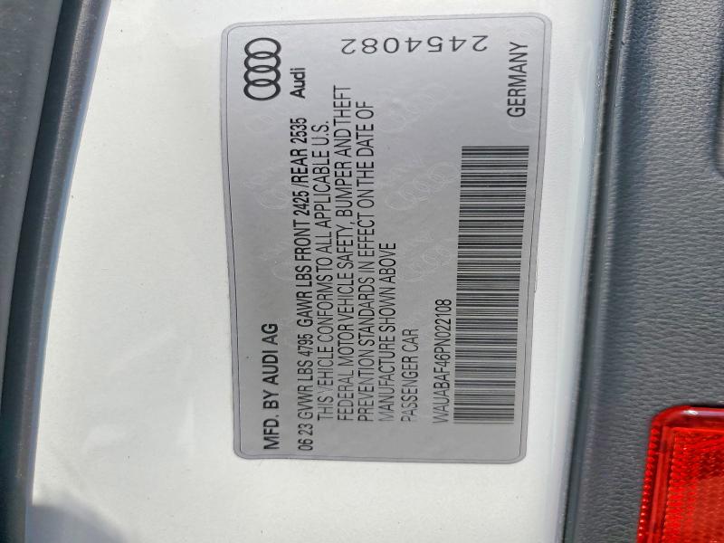 Aukcja sprzedaży 2023 Audi A4, vin: WAUABAF46PN022108, numer aukcji: 47713186