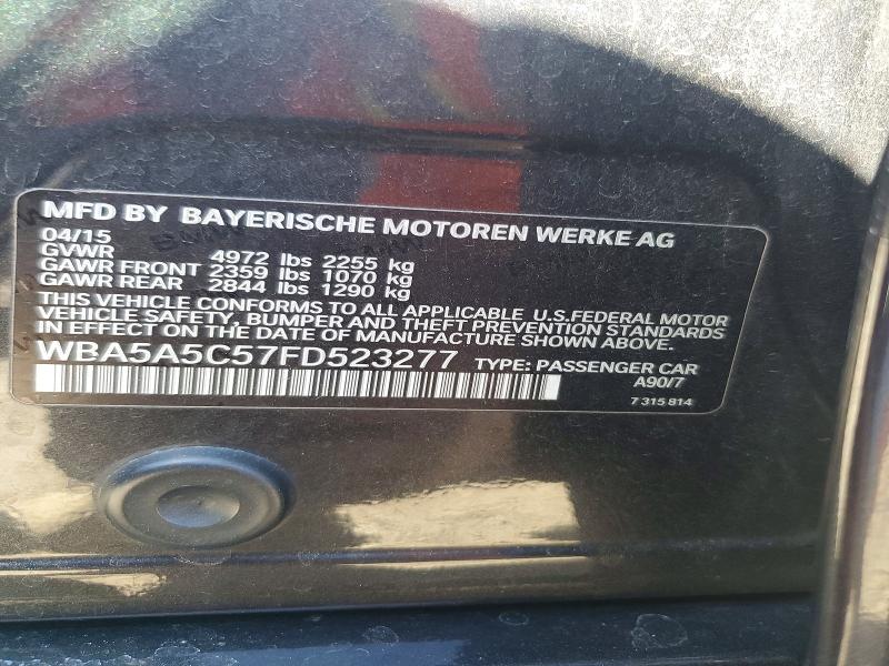 2015 Bmw 528 მანქანა იყიდება აუქციონზე, vin: WBA5A5C57FD523277, აუქციონის ნომერი: 42001796