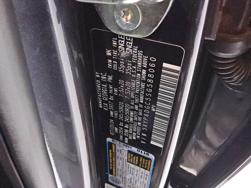 2025 Kia Telluride მანქანა იყიდება აუქციონზე, vin: 5XYP6DGC5SG588060, აუქციონის ნომერი: 46838156