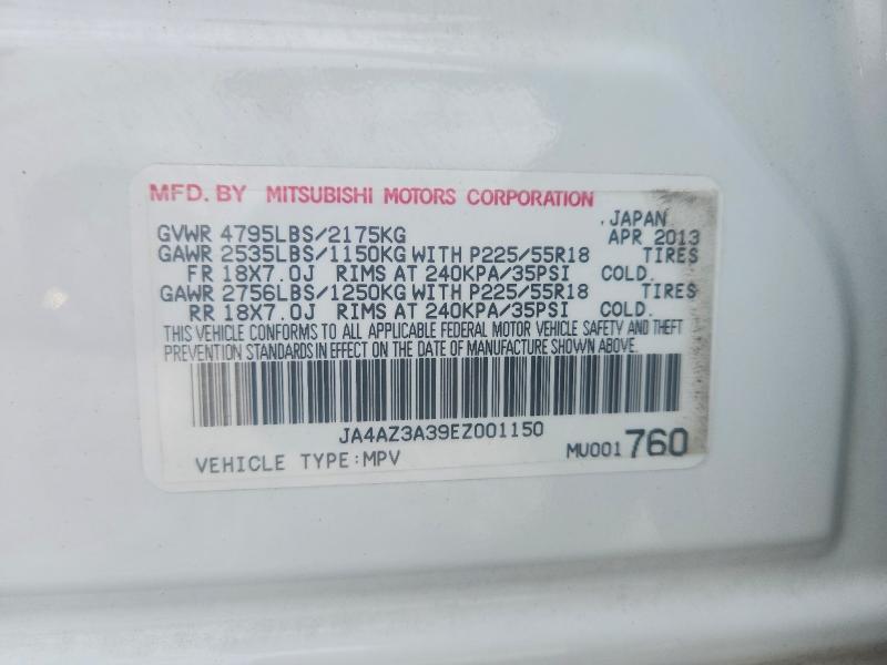 Продаж на аукціоні авто 2014 Mitsubishi Outlander, vin: JA4AZ3A39EZ001150, номер лоту: 46861396