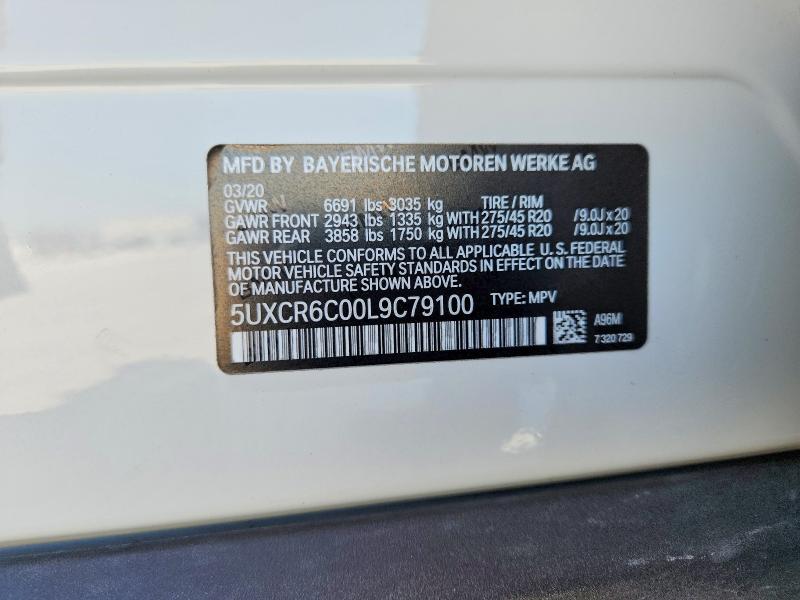 79644385 :رقم المزاد ، 5UXCR6C00L9C79100 vin ، 2020 Bmw X5 مزاد بيع