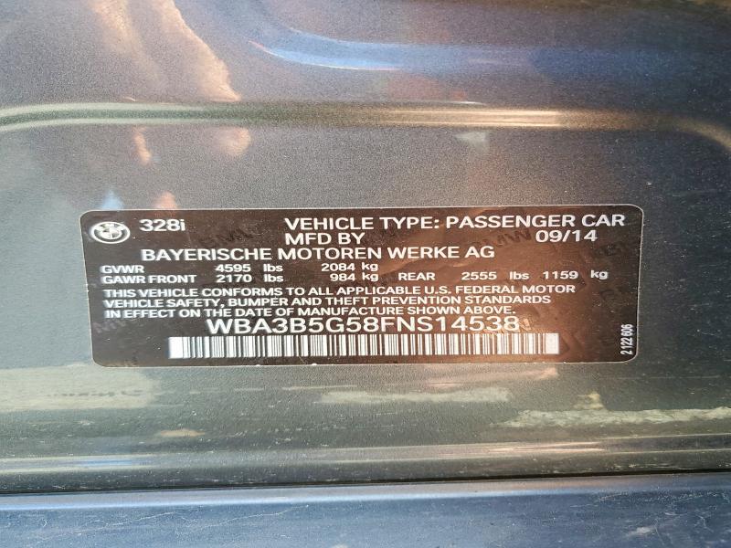 46353856 :رقم المزاد ، WBA3B5G58FNS14538 vin ، 2015 Bmw 328 مزاد بيع