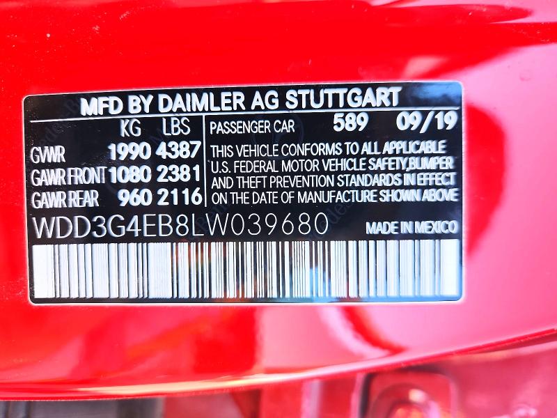 Aukcja sprzedaży 2020 Mercedes-benz A, vin: WDD3G4EB8LW039680, numer aukcji: 79415065