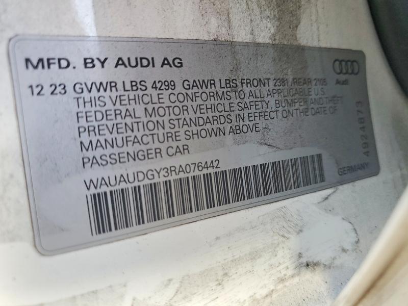 Продажа на аукционе авто 2024 Audi A3, vin: WAUAUDGY3RA076442, номер лота: 41765736