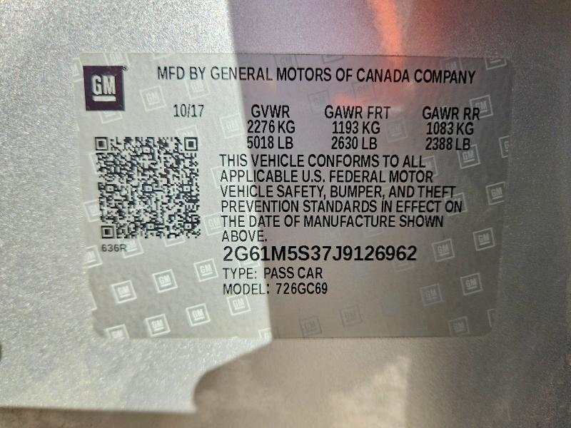 Продаж на аукціоні авто 2018 Cadillac Xts, vin: 2G61M5S37J9126962, номер лоту: 46461446