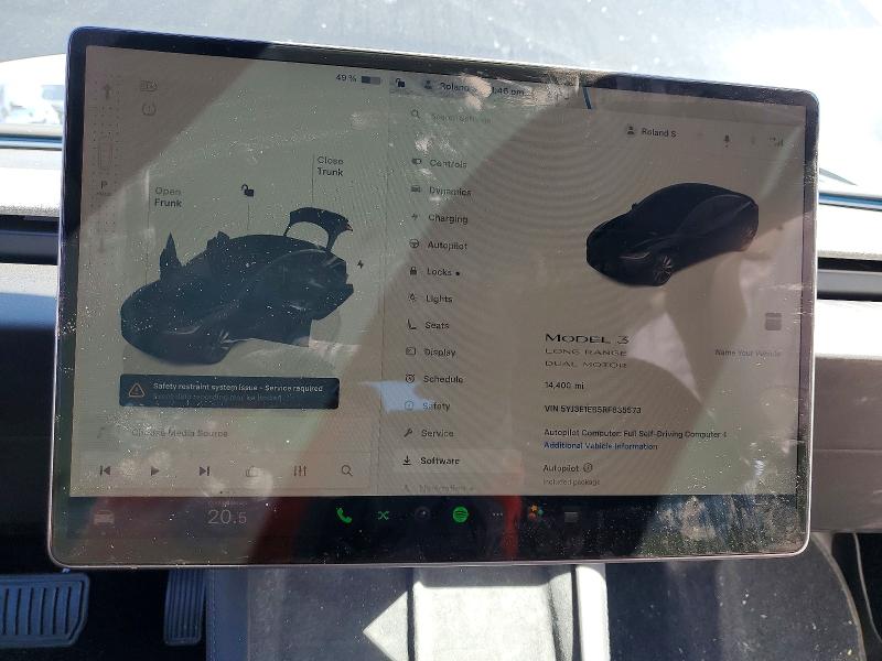2024 Tesla Model 3 მანქანა იყიდება აუქციონზე, vin: 5YJ3E1EB5RF835573, აუქციონის ნომერი: 45695466