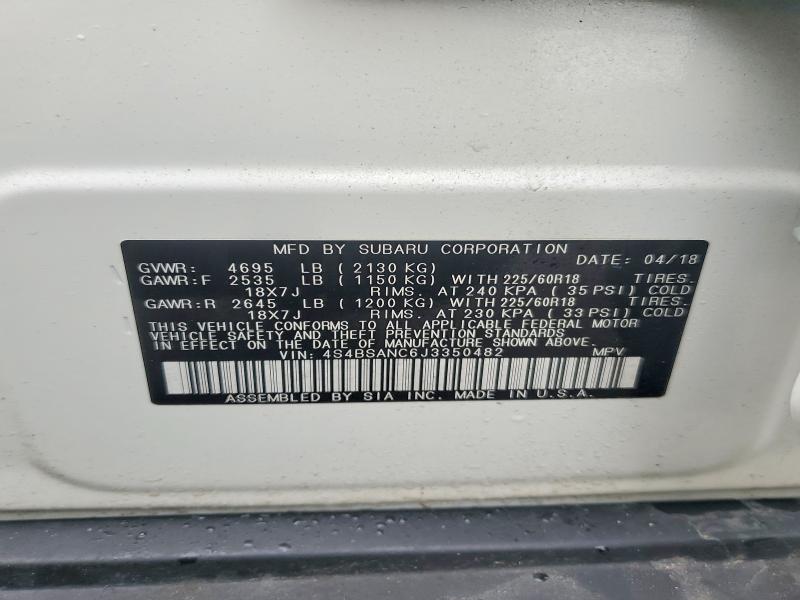 79408685 :رقم المزاد ، 4S4BSANC6J3350482 vin ، 2018 Subaru Outback مزاد بيع