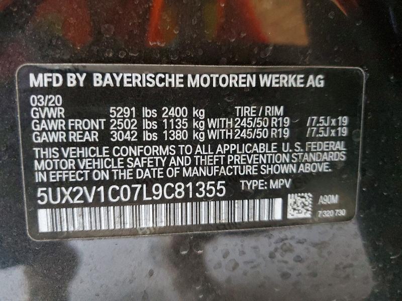 2020 Bmw X4 მანქანა იყიდება აუქციონზე, vin: 5UX2V1C07L9C81355, აუქციონის ნომერი: 46300336