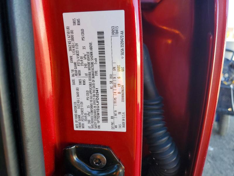 2018 Ford F150 მანქანა იყიდება აუქციონზე, vin: 1FTEW1EG1JFD52941, აუქციონის ნომერი: 47615156