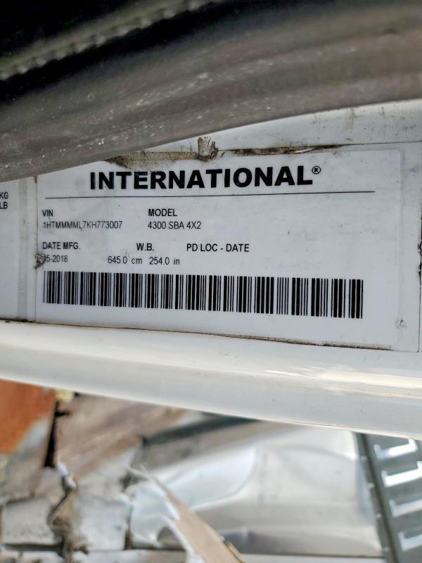 45988496 :رقم المزاد ، 1HTMMMML7KH773007 vin ، 2019 International 4000 مزاد بيع