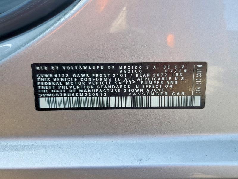 Aukcja sprzedaży 2019 Volkswagen Jetta, vin: 3VWCB7BU6KM230512, numer aukcji: 47897486