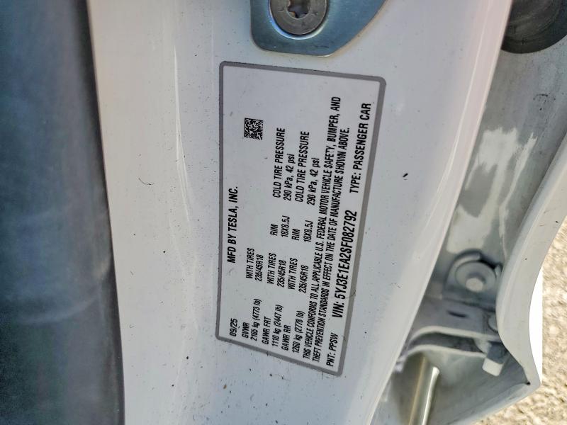 Aukcja sprzedaży 2025 Tesla Model 3, vin: 5YJ3E1EA2SF082792, numer aukcji: 46562466