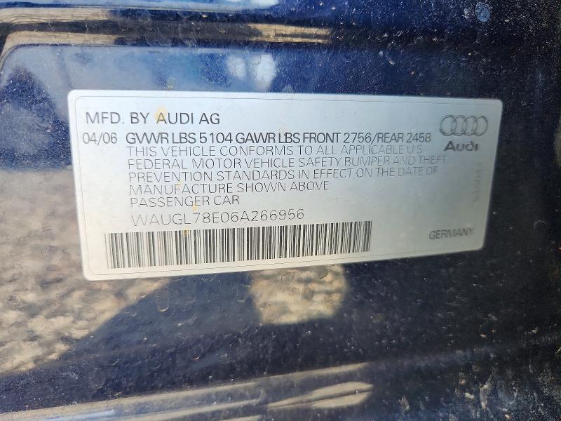 Продаж на аукціоні авто 2006 Audi S4, vin: WAUGL78E06A266956, номер лоту: 45643086