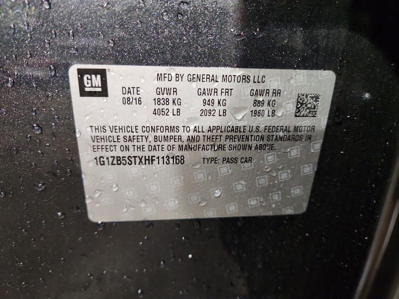 46839816 :رقم المزاد ، 1G1ZB5STXHF113168 vin ، 2017 Chevrolet Malibu مزاد بيع